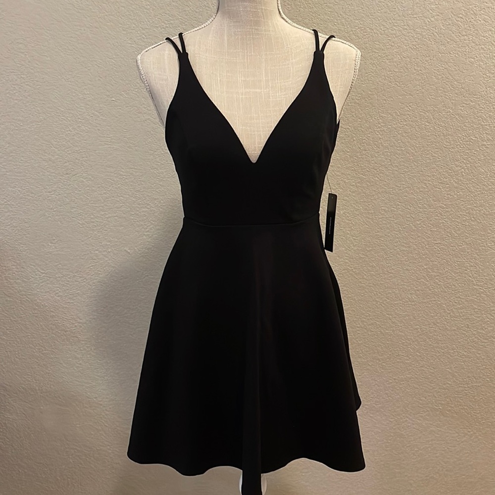 Lulu’s Believe In Love Black Backless Skater Dress Size Small